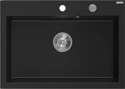 Immagine prodotto di Mexen Elix lavello in granito 1 vasca 700 x 500 mm, nero, sifone cromato - 6526701005-77
