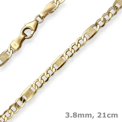 3-8mm-Armband-Fantasiekette-aus-375-Gelbgold-21cm