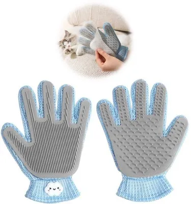 Imagen del producto de Removedor de pelo de gato - 2 en 1 - para todo tipo de pelo - para la mano derecha - guantes - para gatos y perros - fabricado para uso en ambas direcciones