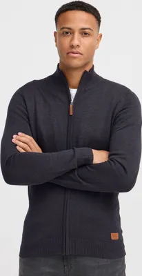 Produktbild von Blend BHNorman Herren Strickjacke Cardigan Feinstrick Pullover mit Stehkragen Reißverschluss Rippbündchen Baumwollmischung Regular fit