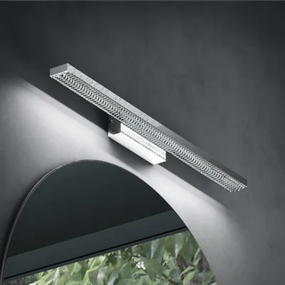 Image de doporro Lampe pour miroir 9W LED Salle de Bain 640 Lumen 40cm Applique Mural Chrome Lumière Miroir 6000K Design Leuchtschein