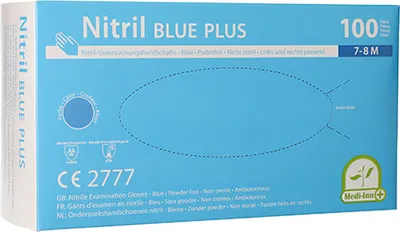 Produktbild von 1000 Papstar Handschuhe, Nitril puderfrei blau Größe M 12282