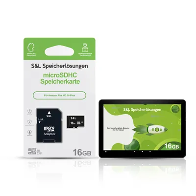 Produktbild von microSD Speicherkarte S&L für Amazon Fire HD 10 Plus - Speicherkapazität: 16 GB