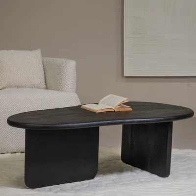 Productafbeelding van Salontafel Sira Organisch Zwart 130cm - Giga Meubel