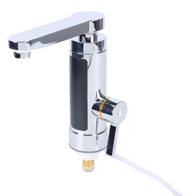 Obrázek produktu pro Kuchyňský kohoutek na teplou vodu – Elektrický průtokový ohřívač – 3000 W – 220 V, 50 Hz – Okamžité ohřátí – Ukazatel teploty – 25–55 °C – Stříbrný