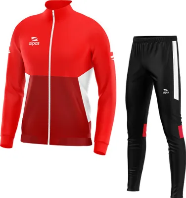 Produktbild von alpas Kinder Trainingsanzug Calcio Rot Gr. 164 Sportanzug Jogginganzug Freizeitanzug