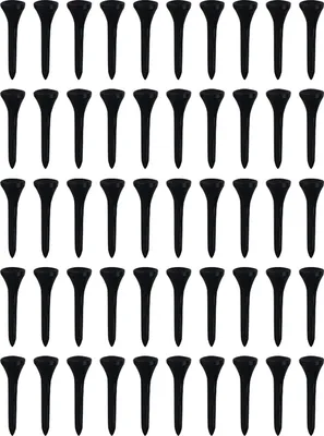 Produktbild von 50er-Pack professionelle Golf-Tees aus Kunststoff, schwarz, hohe Golf-Tees, Großpackung, reduziert Seitendrehung und Reibung, Golf-Zubehör