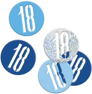 Produktbild von Konfetti blau & silber Zahl 18