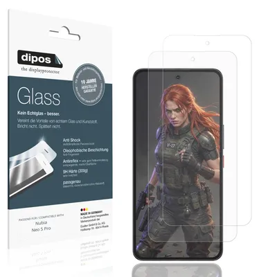 Produktbild von 2x Schutzfolie für Nubia Neo 5 Pro matt - Anti-Shock 9H Folie dipos Glass Kunststoffglas