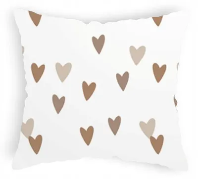Produktbild von Designpremium Kissenbezug Baumwolle Weiß mit Herzen 70x80 cm