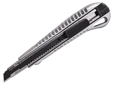 Alu Cuttermesser Teppichmesser Paketmesser 9 mm schwarzer SK5 Klinge Paket Teppich Messer Werkstatt Lager Versand Haushalt Hobby schneiden 394585 40062 4066986400629 40062KT