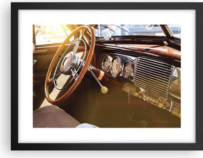 Produktbild von Gerahmtes Poster - Schwarzer Rahmen - Auto Retro Vintage - 40x30 cm - Wand Bild - Wanddeko - Wandbilder - Kunstposter - Wandposter - Bilderrahmen - Bilder - Kunstdruck - P2BAA40x30-4939