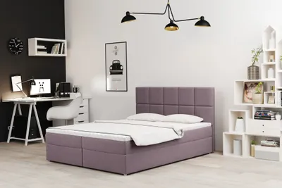 Produktbild von Boxspringbett Schlafzimmerbett FRASCO 160x200cm in Stoff Soro Flieder