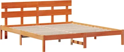 Obrázok produktu pre vidaXL Rám postele s čelom hnedý 200 x 200 cm z masívneho borovicového dreva