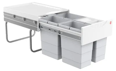 Produktbild von Format Einbauabfallsammler, Raumspar-Tandem, 3643141,KB 400, 34l, hellgrau
