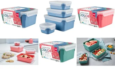 Produktbild von Emsa CLIP & CLOSE Colour Edition Grün 4er Set (0,2 / 0,55 / 0,8 / 2,2)