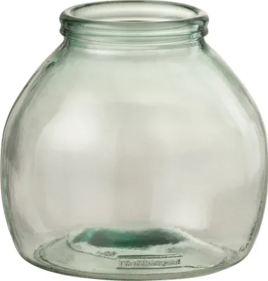 Produktbild von Vase aus transparentem Glas für Blumen und Pflanzen, 21 cm breit, 20 cm hoch