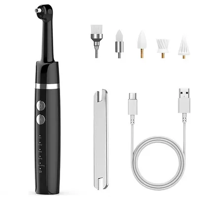 Produktbild von Elektrischer Zahnpolierer für Zuhause,Zahnpolierer,Zahnaufheller weiße Zähne mit 5 Aufsätzen und LED Licht Zähne polieren Zahn,USB-C Wiederaufladbar