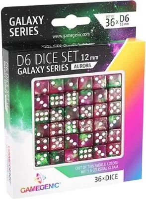 Produktbild von Galaxy Series Aurora D6 Würfelset 12 mm | 36 Stück | Acryl Würfel