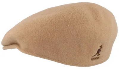 Kangol Flat Cap Schiebermütze 504 aus reiner Wolle in beige