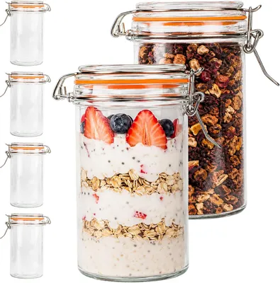 Image de Boîtes de conservation Inmaakpotten - Lot de 6 - 500 ml - Transparentes