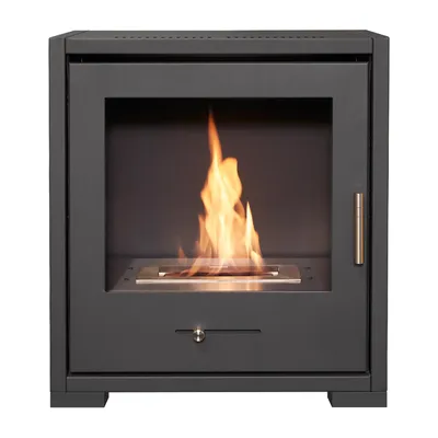 A bioethanol fireplace is shown against a white background.