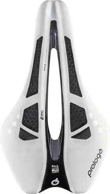 Zdjęcie produktu dla siodełko prologo "Dimension TRI 143CPC Nack", unisex, 245 x 143 mm, ok. 191 g, białe/srebrne