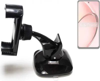 Produktbild von K-S-Trade kompakte Handy-Halterung Windschutzscheibe kompatibel mit Oppo A3 5G CPH2683 Armaturenbrett schwarz Autohalterung KFZ Halter