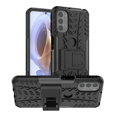 Image de Coque de protection pour téléphone Motorola Moto G31 / G41, étui de protection avec bordure, fonction support, couleur : noir