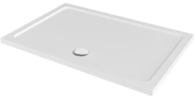 Productafbeelding van Douchebak rechthoekig, Brio - SMC/mineraal composiet - gestructureerd wit - 100x80x4 cm