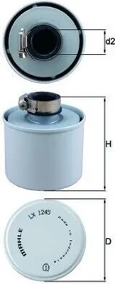 Produktbild von Luftfilter MAHLE LX 1245 für VOLVO F 12 Filtereinsatz