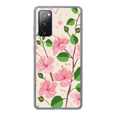 Produktbild von MuchoWow® Handyhülle Schutzhülle Hülle für Samsung Galaxy S20 FE Blume - Rosa - Blatt - Muster Silikon Softcase Handy Hülle - Abdeckung