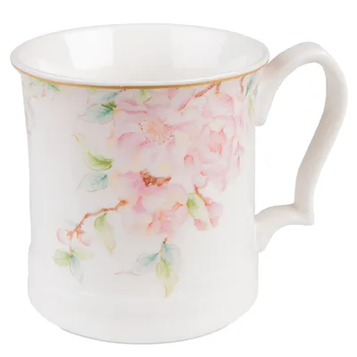 Immagine prodotto di Tazza Clayre & Eef 414 ml Bianco Rosa Porcellana Fiori