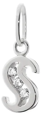Obrázok produktu pre NKlaus, prívesok s písmenom "S", retiazka, striebro 925, zirkón, 8 mm