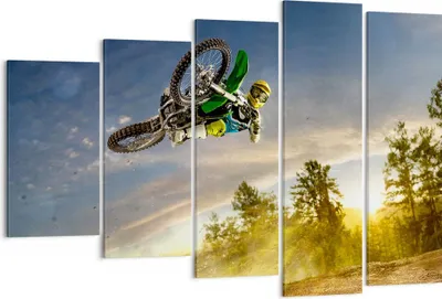 Produktbild von Bild auf Leinwand - Leinwandbild - Motorrad Extrem Spaß Wettbewerbe - 150x100cm - Wand Bild - Wanddeko - Leinwanddruck - Bilder - Kunstdruck - Leinwand bilder - Wandkunst - EG150x100-2854
