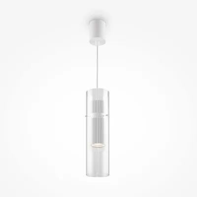 Obrázek produktu pro Závěsné svítidlo Hliníkové sklo D: 8 cm V: max. 170 cm Bílé GU10 kulaté Moderní závěsné svítidlo