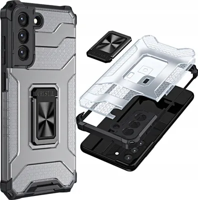 Image de Crystal Ring Case Coque hybride blindée + support magnétique Samsung Galaxy S22+ (S22 Plus) Noir