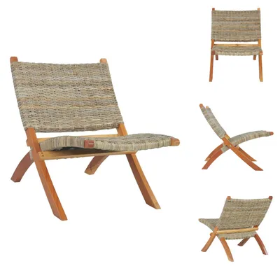 Produktbild von vidaXL Relaxstuhl Natur Kubu-Rattan und Massivholz Mahagoni -  Sessel
