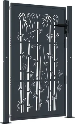 Obrázek produktu pro vidaXL Zahradní brána antracitová 100x125 cm ocel bambusový design
