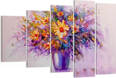 Produktbild von Bild auf Leinwand - Leinwandbild - Blumen Vase - 150x100cm - Wand Bild - Wanddeko - Wandbilder - Leinwanddruck - Bilder - Kunstdruck - Wanddekoration - Leinwand bilder - Wandkunst - EG150x100-4112