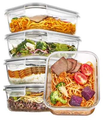 5 Glasvorratsbehälter 35 oz mit Deckel, luftdicht, spülmaschinengeeignet