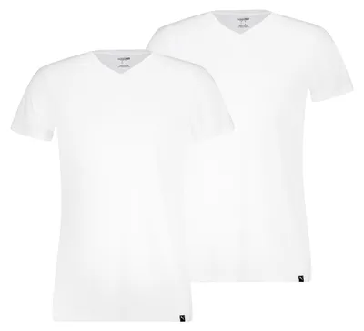 Produktbild von Alltags V-Ausschnitt T-Shirt 2er-Pack – Weiß – M