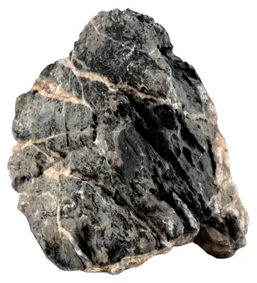 Produktbild von Rockquarz Grau L 2 - 3 kg - Dunkelgrauer Naturstein mit weißen Einschlüssen