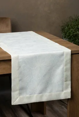 Obrázek produktu pro Eurofirany 391236, Obdélníkový, Krém, Polyester, Pásový ubrus, Květinový vzor, 40 x 200 cm