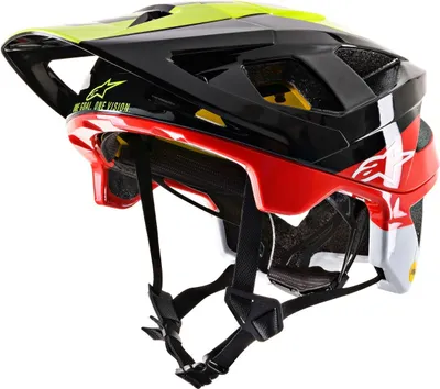 Produktbild von Alpinestars Vector Tech Pilot MIPS Fahrradhelm Farbe: Schwarz/Gelb/Rot, Grösse: S (51-55)