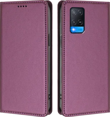 Image de Housse de téléphone portable pour Oppo A54 4G/A54S/A55 5G/A16/A16S/A55s 5G/A53s 5G/A56 5G, Cuir synthétique Housse à rabat antichoc Magnétique avec support Violet