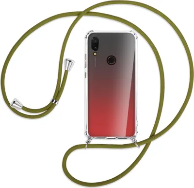 Produktbild von Handykette Backcover-Schutzhülle mit Band (Metall silberfarben) für Xiaomi Redmi 7 - khaki