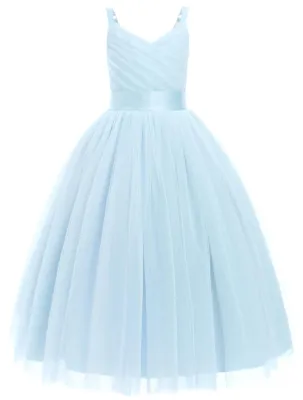 Produktbild von IDOPIP Das Blumenmädchen Prinzessin Langes Plissiertes Kleid Hochzeit Brautjungf