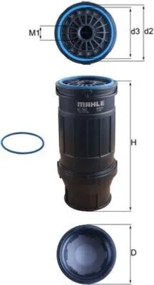 Produktbild von Kraftstofffilter MAHLE KC 652D passend für MERCEDES-BENZ ECONIC 2 Anschraubfilter