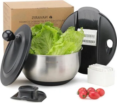 Produktbild von Edelstahl-Salat- und Gemüsetrockner mit Sieb und Raspel